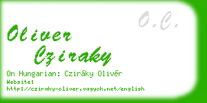 oliver cziraky business card